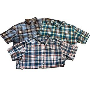 Patagonia Plaid Shirt (3) Short Sleeve Button Up Blue Orange Red Green men’s XL